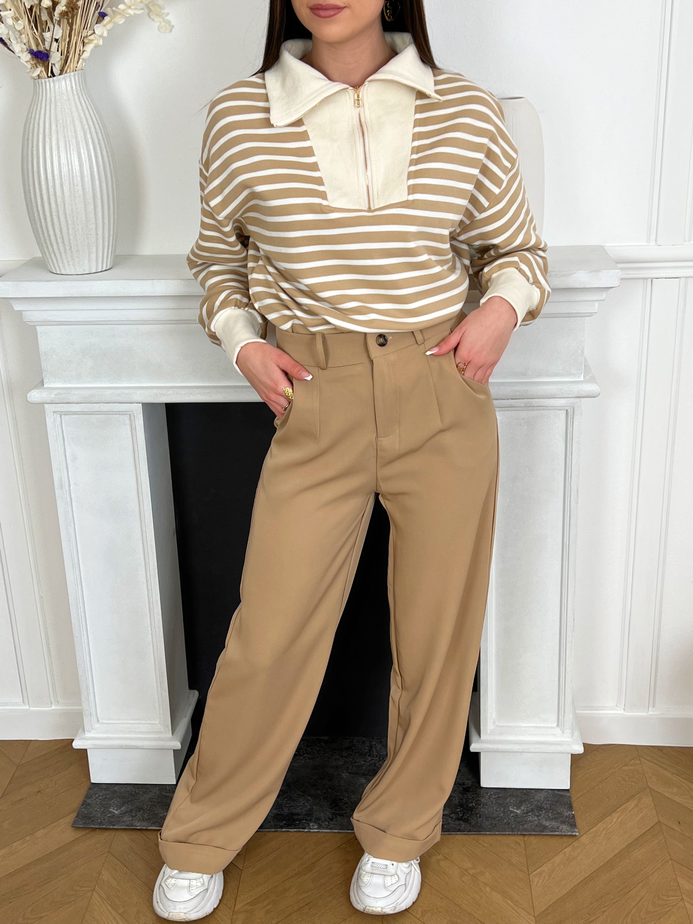 Pantalon tailleur sales taille haute femme