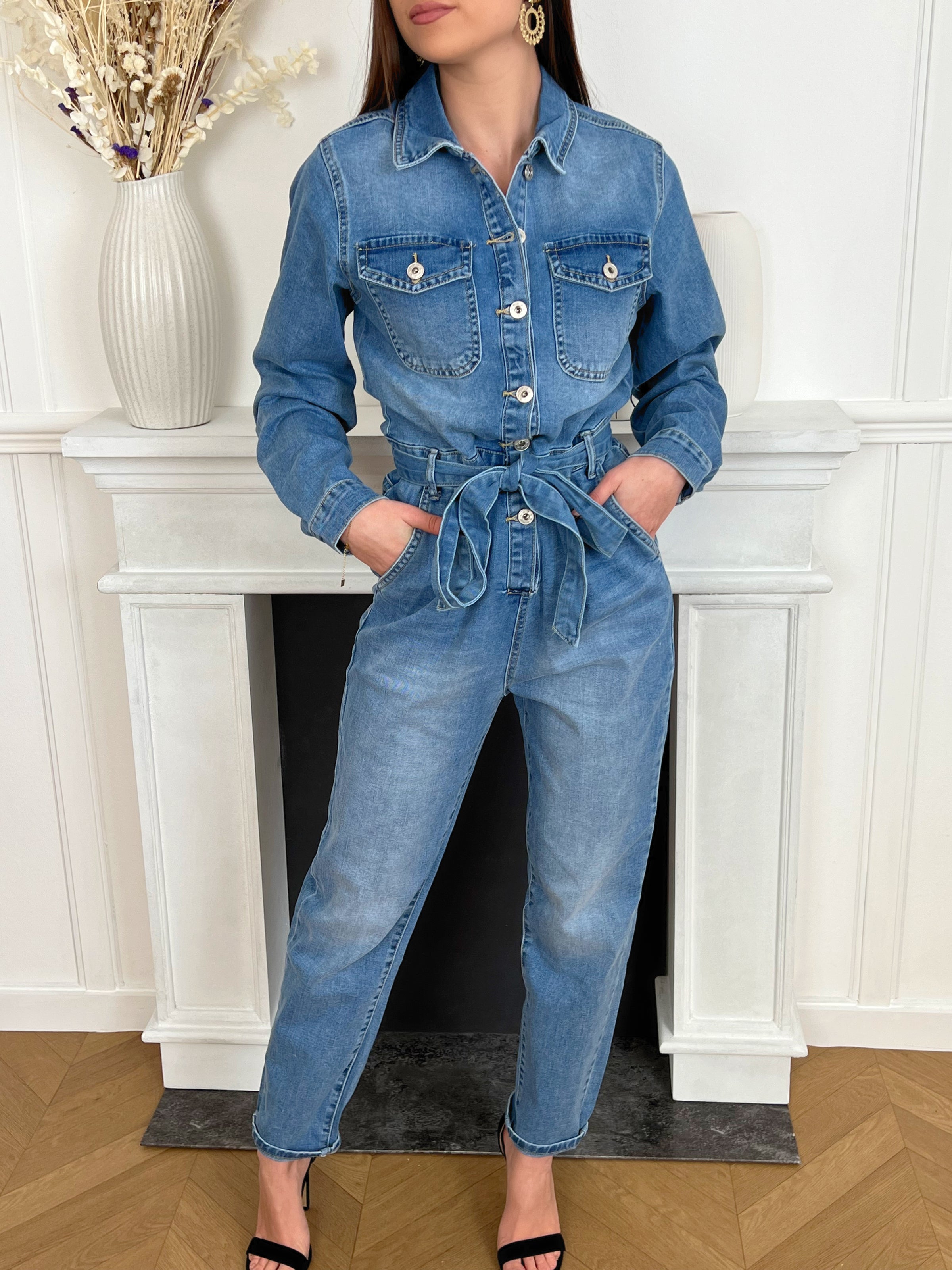 Combinaison jupe en sales jean