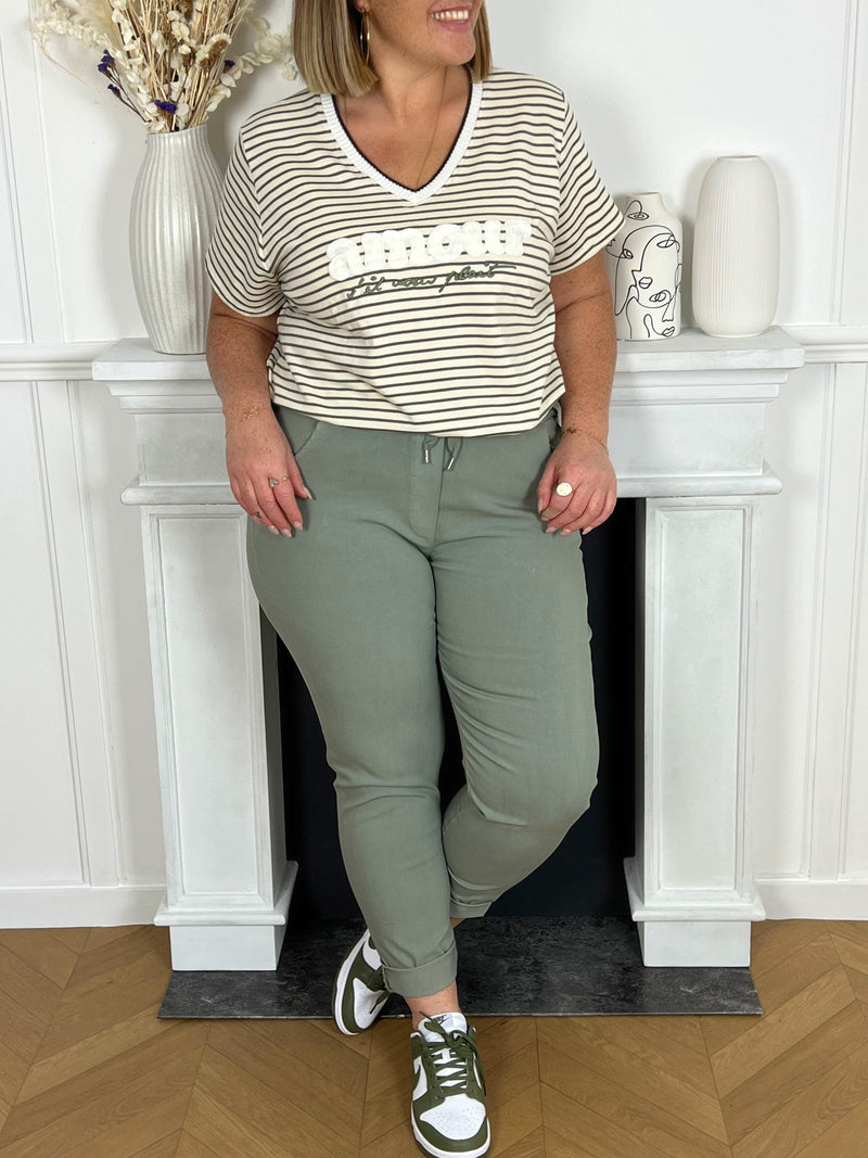Pantalon vert sauge Made in Italie : Jack - Loïcia