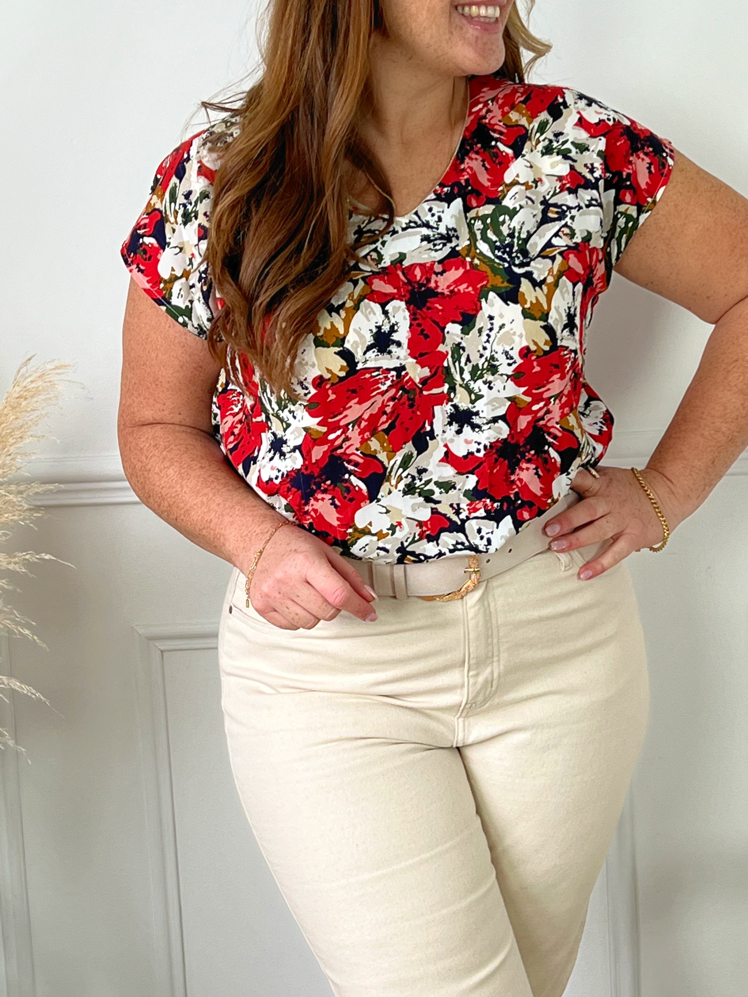 Blouse motif floral color e femme grande taille Lo cia