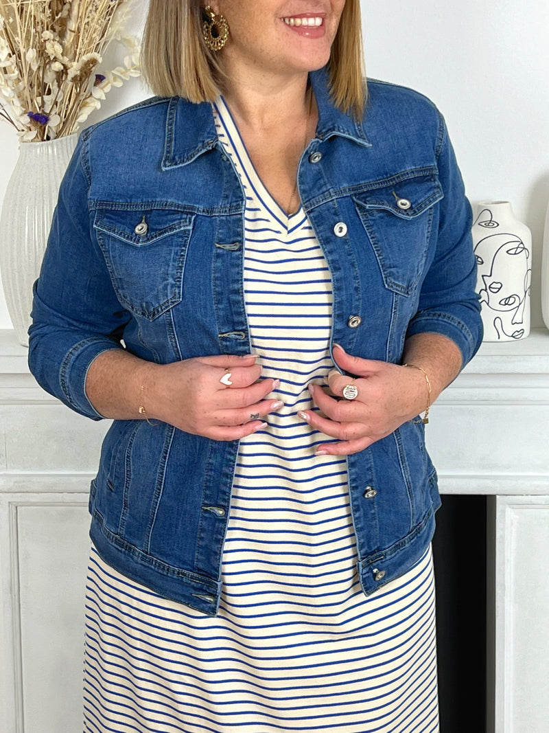 Veste jean femme grande taille sale