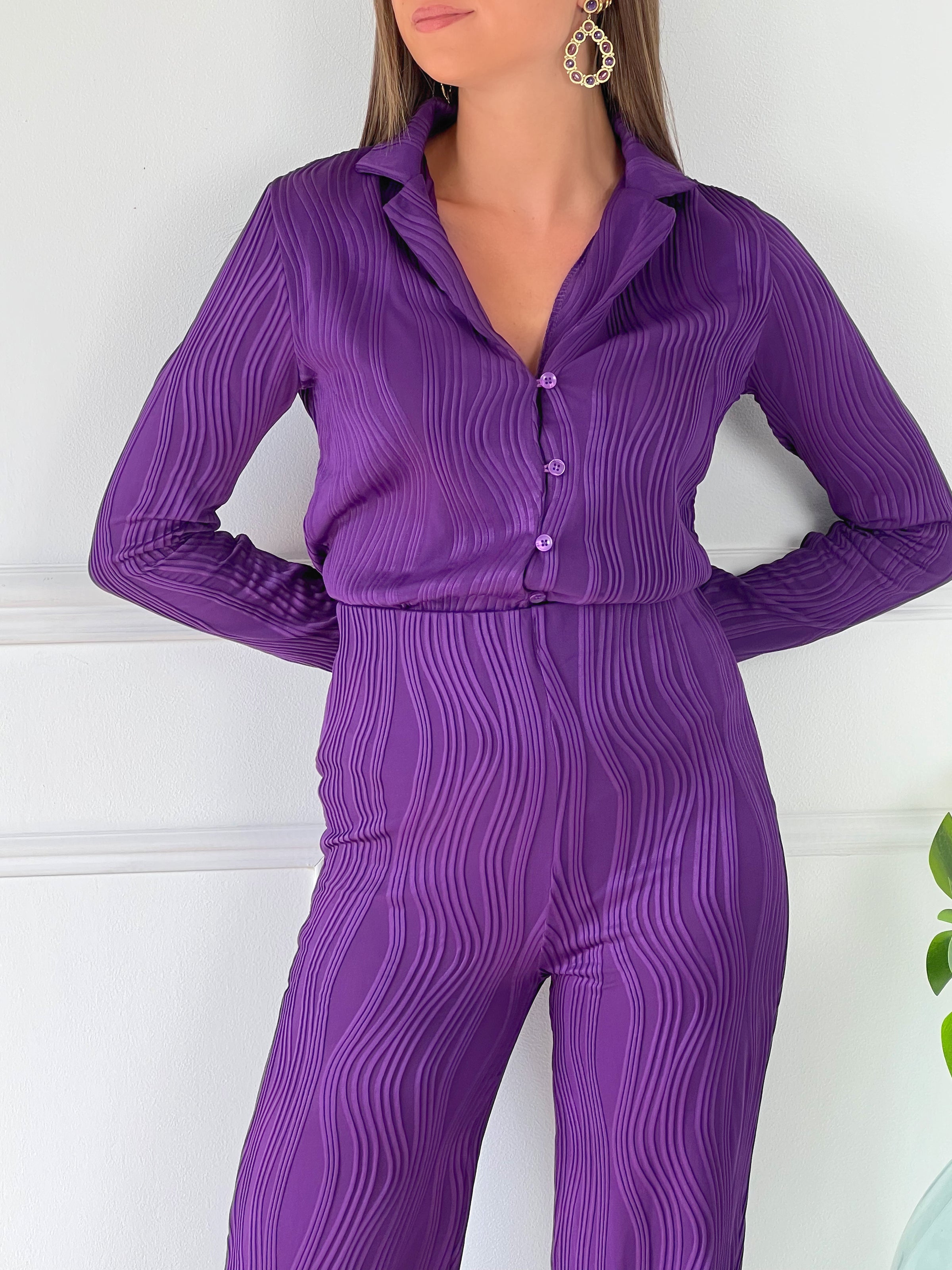 Pantalon sales femme violet