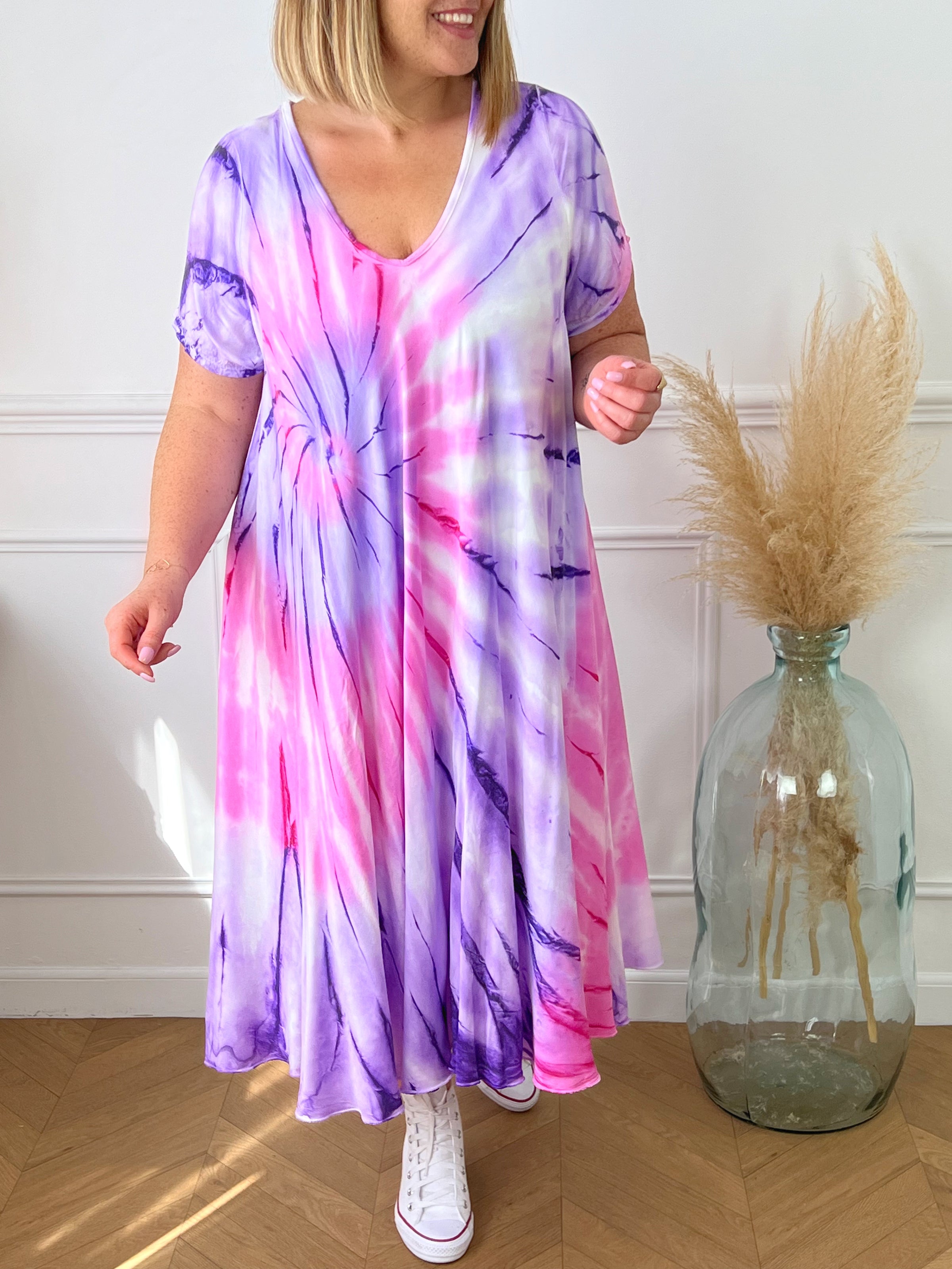 Robe courte à motifs grande taille femme – Loïcia
