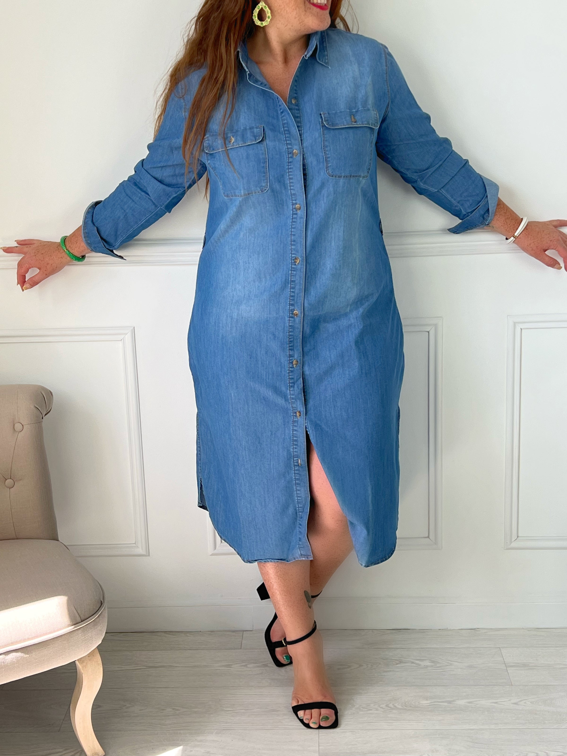 Longue robe en jean hotsell