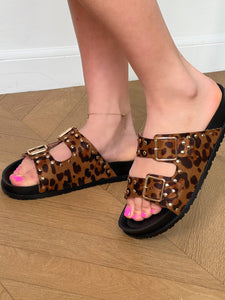 Sandales motif léopard avec boucles : Jeny