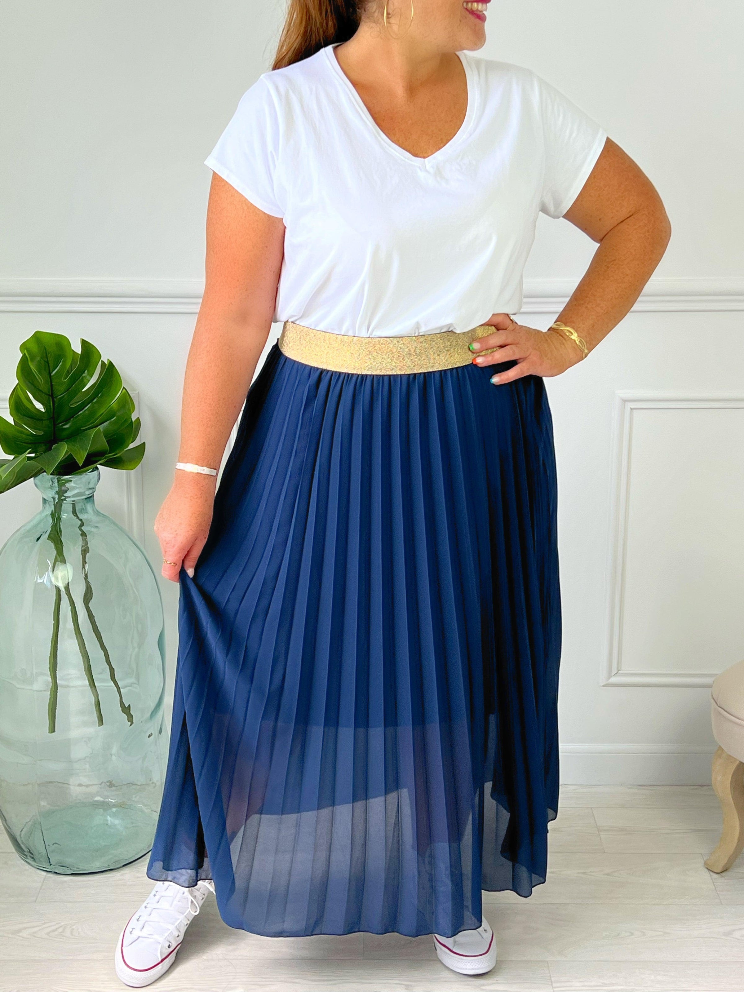 Jupe taille élastique à carreaux bleu blanc JOHN LEWIS taille Jupe taille élastique à carreaux bleu blanc JOHN LEWIS taille