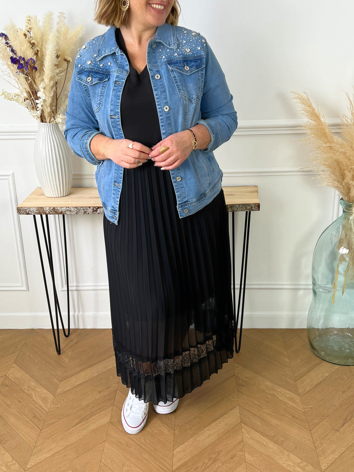 Veste en jean avec strass : Mya - Loïcia