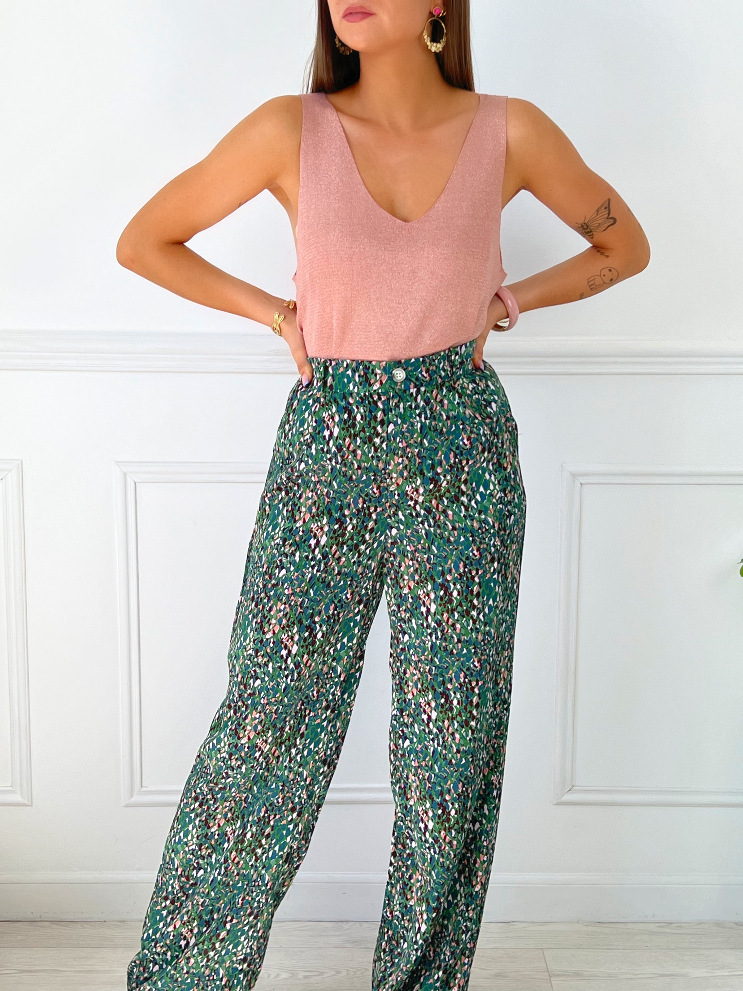 Pantalon vert fluide femme Loicia