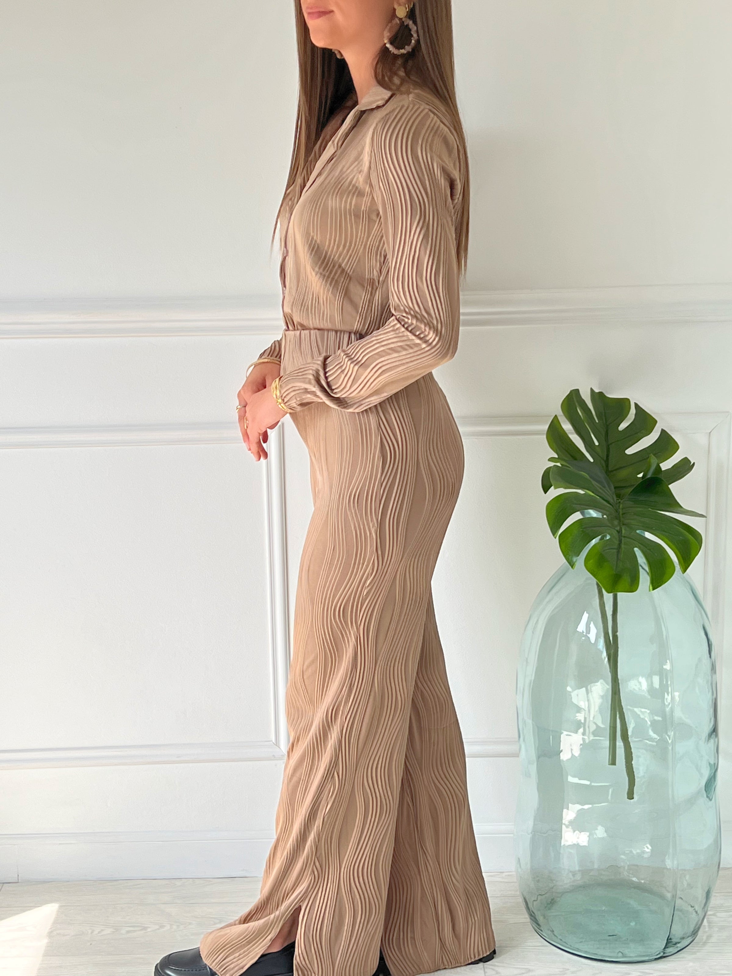 Pantalon femme couleur shop taupe