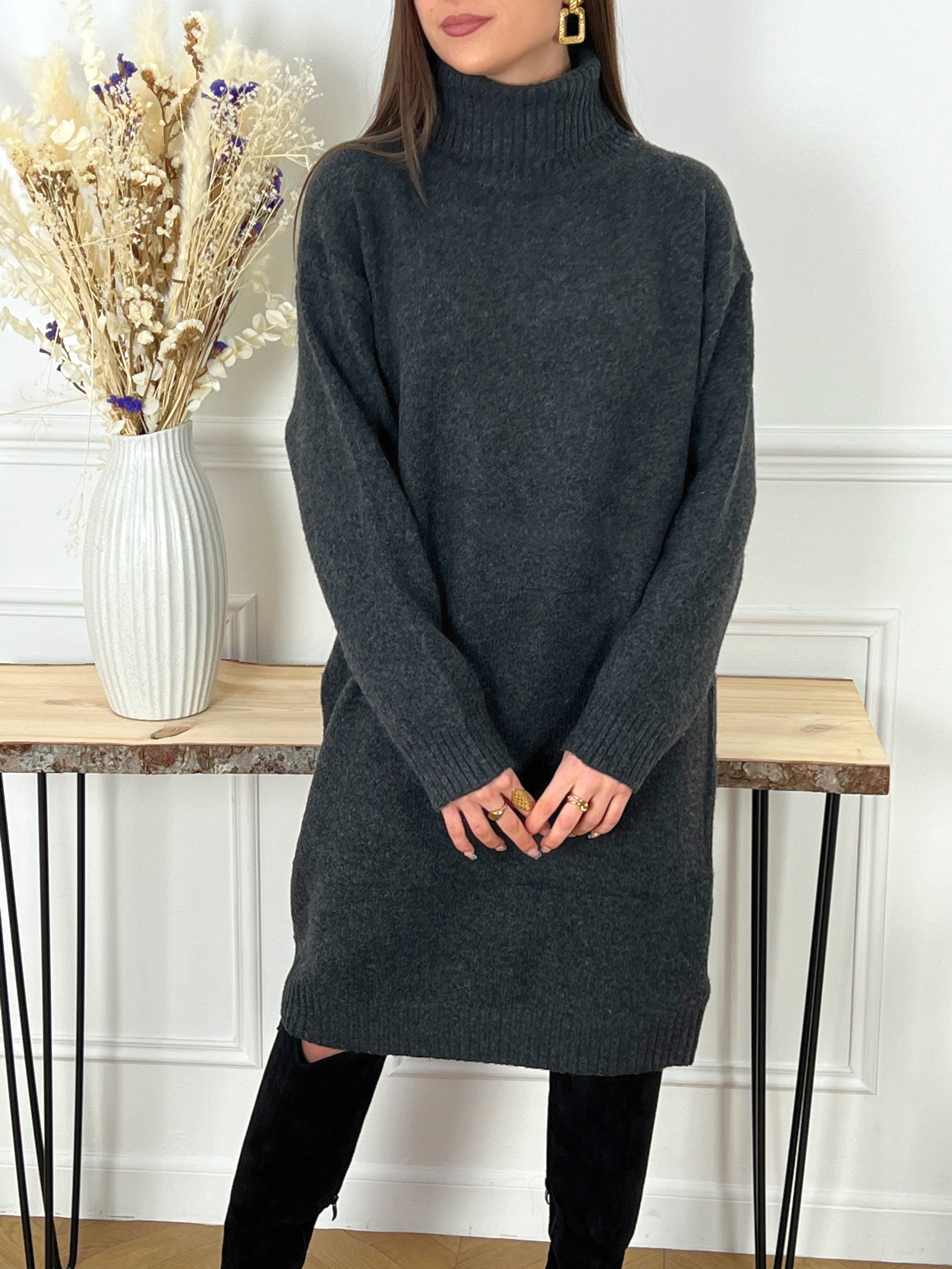 Robe en laine grise hotsell